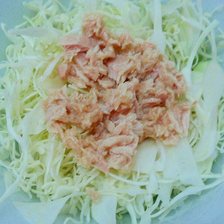千切りキャベツとツナのレンジサラダ